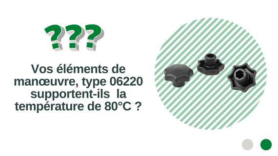 Vos éléments de manœuvre, type 06220 supportent-ils la température de 80°C ?